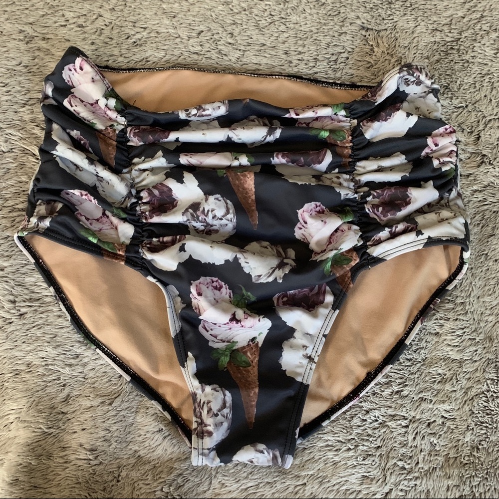 Kortni Jeane maternity swim bottoms floral cone